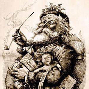 (nell'illustrazione di fine '500, un visitatore sconfitto e contrariato che ha deciso di portarsi a casa un po' di indizi, prima dell'intervento degli Elf... carabinieri! #Saràvero?) Babbo 500